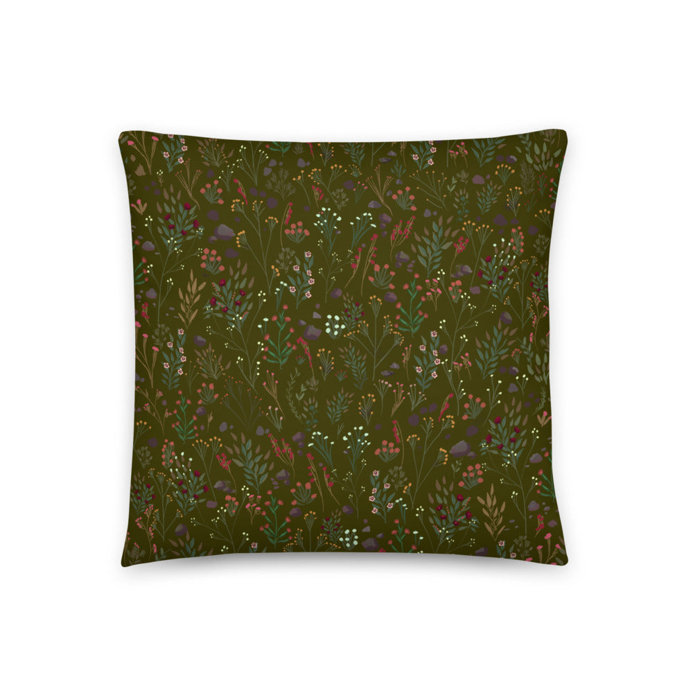 Sweet Dreams - Floral Pattern Olive - Pillow