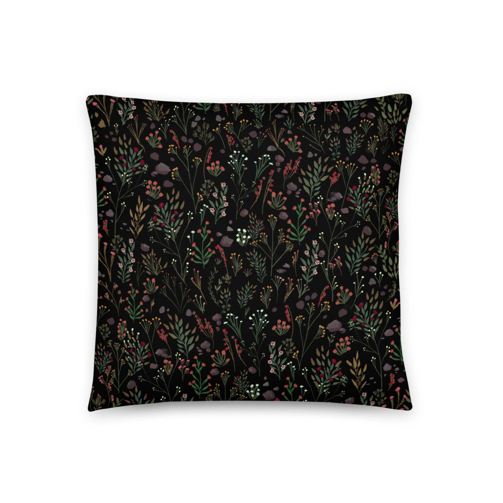 Sweet Dreams Floral Pattern Black -  Pillow