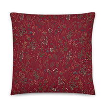 Load image into Gallery viewer, Sweet Dreams Floral Pattern Burgundy - Pillow
