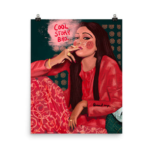 Bollywood Smoker in Red - Print