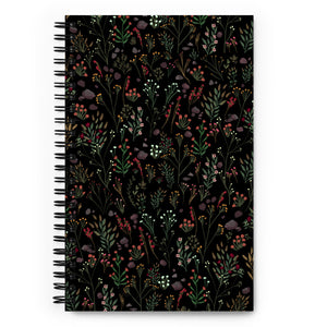 Sweet Dreams Floral Pattern Black - Notebook