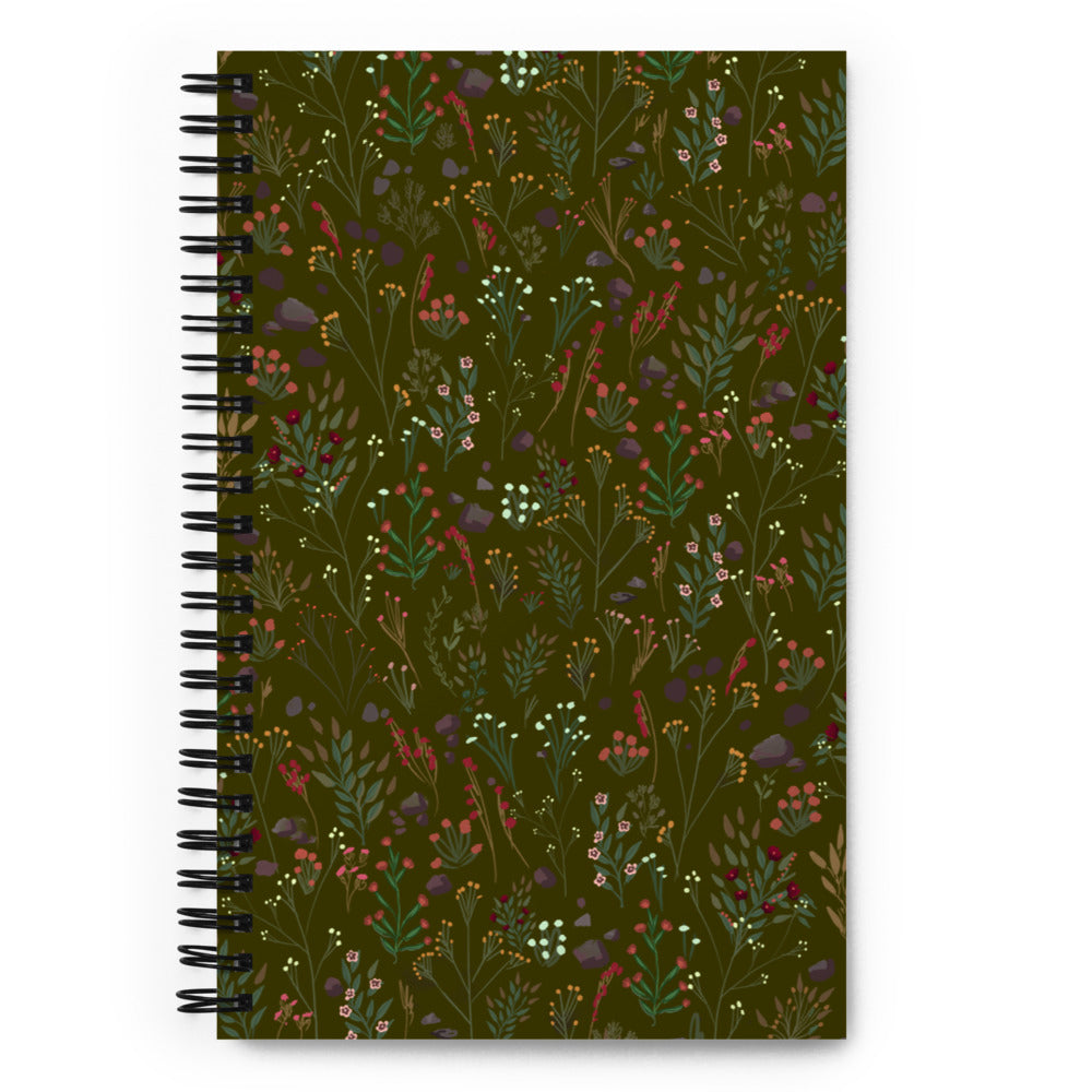 Sweet Dreams Floral Pattern Olive - Notebook